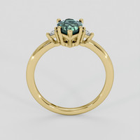 1.31 Ct. Green Sapphire Ring, 10K Yellow Gold 3