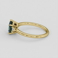 1.31 Ct. Green Sapphire Ring, 10K Yellow Gold 4