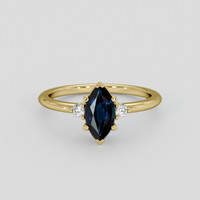 0.87 Ct. Blue Sapphire Ring, 10K Yellow Gold 1