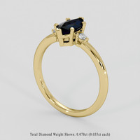 0.87 Ct. Blue Sapphire Ring, 10K Yellow Gold 2