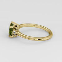 1.34 Ct. Yellowish Green to Brownish Orange Alexandrite Ring, 14K Yellow Gold 4