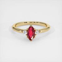 0.75 Ct. Ruby Ring, 14K Yellow Gold 1