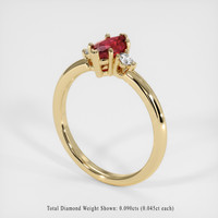 0.75 Ct. Ruby Ring, 14K Yellow Gold 2