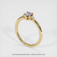 0.47 Ct. Sapphire Ring, 14K Yellow Gold 2