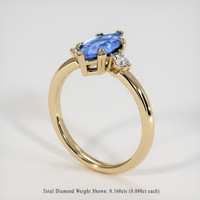 1.36 Ct. Blue Sapphire Ring, 14K Yellow Gold 2