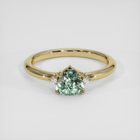 0.93 Ct. Bluish Green Sapphire Ring, 14K Yellow Gold 1