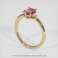 1.29 Ct. Purplish Pink Sapphire Ring, 14K Yellow Gold 2