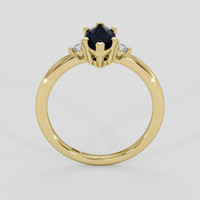 0.87 Ct. Blue Sapphire Ring, 14K Yellow Gold 3