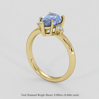 2.53 Ct. Blue Sapphire Ring, 14K Yellow Gold 2