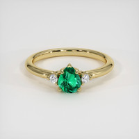 0.56 Ct. Emerald Ring, 18K Yellow Gold 1