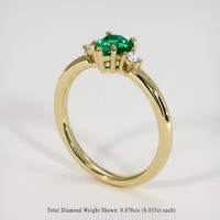 0.56 Ct. Emerald Ring, 18K Yellow Gold 2