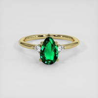 1.36 Ct. Emerald Ring, 18K Yellow Gold 1