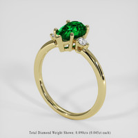 1.36 Ct. Emerald Ring, 18K Yellow Gold 2