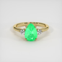 1.46 Ct. Emerald Ring, 18K Yellow Gold 1