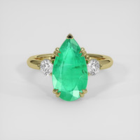 4.50 Ct. Emerald Ring, 18K Yellow Gold 1