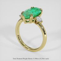 4.50 Ct. Emerald Ring, 18K Yellow Gold 2
