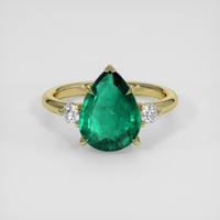 2.85 Ct. Emerald Ring, 18K Yellow Gold 1