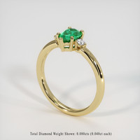 0.68 Ct. Emerald Ring, 18K Yellow Gold 2