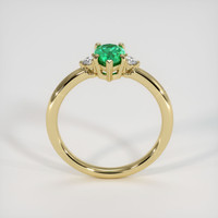 0.68 Ct. Emerald Ring, 18K Yellow Gold 3