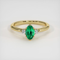 0.53 Ct. Emerald Ring, 18K Yellow Gold 1