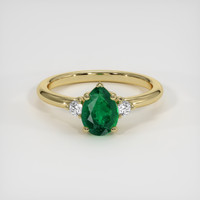 1.04 Ct. Emerald Ring, 18K Yellow Gold 1