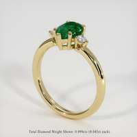 1.04 Ct. Emerald Ring, 18K Yellow Gold 2