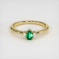 0.38 Ct. Emerald Ring, 18K Yellow Gold 1