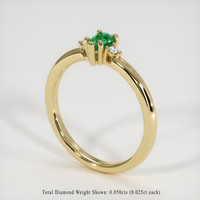 0.38 Ct. Emerald Ring, 18K Yellow Gold 2