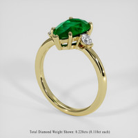 2.20 Ct. Emerald Ring, 18K Yellow Gold 2
