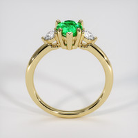 0.58 Ct. Emerald Ring, 18K Yellow Gold 3