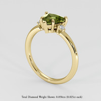 1.34 Ct. Yellowish Green to Brownish Orange Alexandrite Ring, 18K Yellow Gold 2