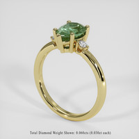 1.20 Ct. Green Sapphire Ring, 18K Yellow Gold 2