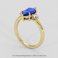 2.07 Ct. Blue Sapphire Ring, 18K Yellow Gold 2
