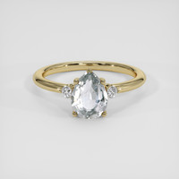 1.91 Ct. Bluish Grey Sapphire Ring, 18K Yellow Gold 1