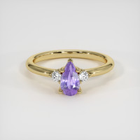 0.65 Ct. Purple Sapphire Ring, 18K Yellow Gold 1