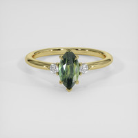 1.39 Ct. Green Sapphire Ring, 18K Yellow Gold 1