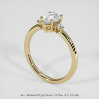 1.28 Ct. White Sapphire Ring, 18K Yellow Gold 2