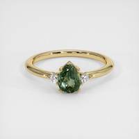 1.14 Ct. Green Sapphire Ring, 18K Yellow Gold 1
