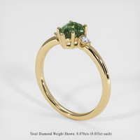 1.14 Ct. Green Sapphire Ring, 18K Yellow Gold 2
