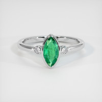 0.92 Ct. Emerald Ring, Platinum 950 1