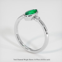 0.92 Ct. Emerald Ring, Platinum 950 2