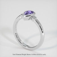 0.89 Ct. Purple Sapphire Ring, Platinum 950 2