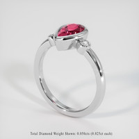 1.51 Ct. Padparadscha Sapphire Ring, Platinum 950 2