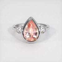4.03 Ct. Padparadscha Sapphire Ring, Platinum 950 1