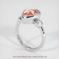 4.03 Ct. Padparadscha Sapphire Ring, Platinum 950 2