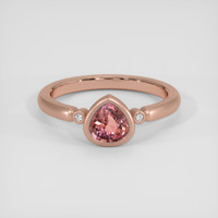 1.06 Ct. Padparadscha Sapphire Ring, 14K Rose Gold 1