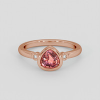 1.06 Ct. Padparadscha Sapphire Ring, 18K Rose Gold 1