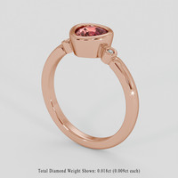 1.06 Ct. Padparadscha Sapphire Ring, 18K Rose Gold 2