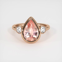 4.03 Ct. Padparadscha Sapphire Ring, 18K Rose Gold 1
