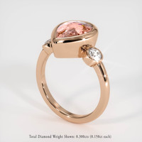 4.03 Ct. Padparadscha Sapphire Ring, 18K Rose Gold 2